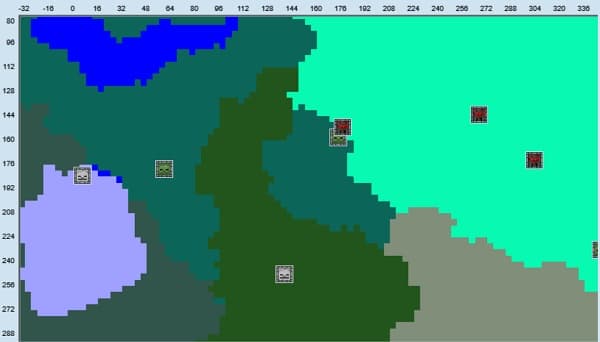 A lush green forest with tall trees and sunlight filtering through the canopy.