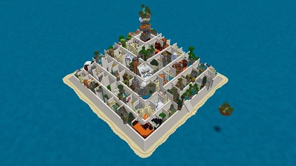 A serene, minimalistic indoor pool with sunlight reflecting on the water.