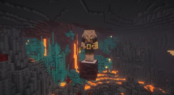 Man in white shirt and black shorts doing a high plank on a yoga mat outdoors.