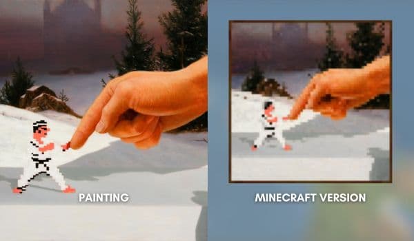 A vibrant orange abstract background with flowing lines and shapes.