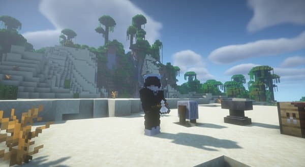 Smiling woman using a smartphone in a cafe.