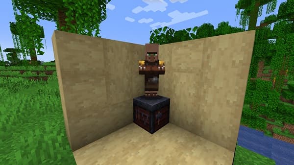 Brown wooden chair in a modern living room.