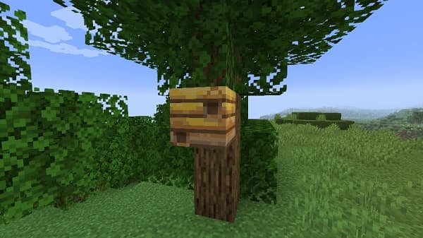 A person typing on a laptop with a modern office background.