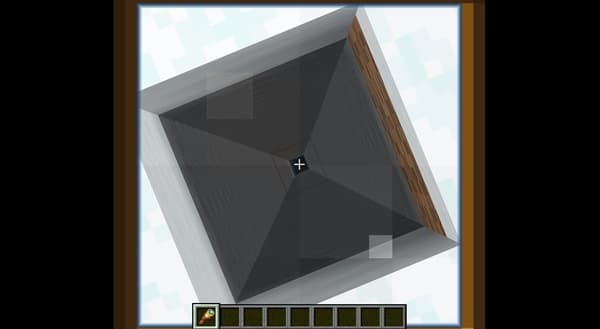 A dark room with bright, colorful lights illuminating the space.