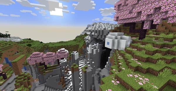 A serene forest with tall trees and lush greenery.