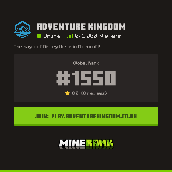 Adventure Kingdom Server IP, Reviews and Vote Link - Minerank