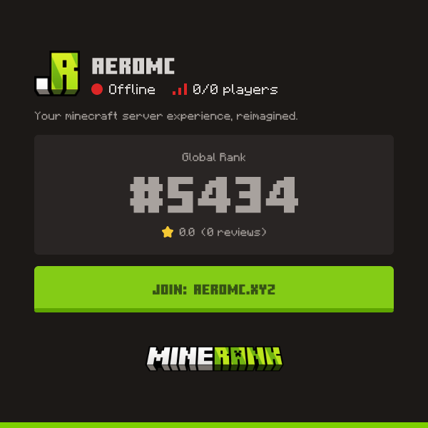 Aeromc Server IP, Reviews and Vote Link - Minerank