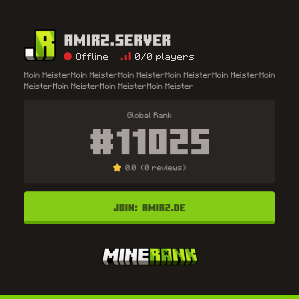 Amir2.server Server IP, Reviews and Vote Link - Minerank