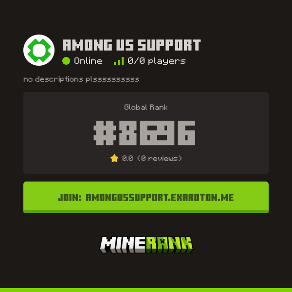 Among Us Support Server IP, Reviews and Vote Link - Minerank