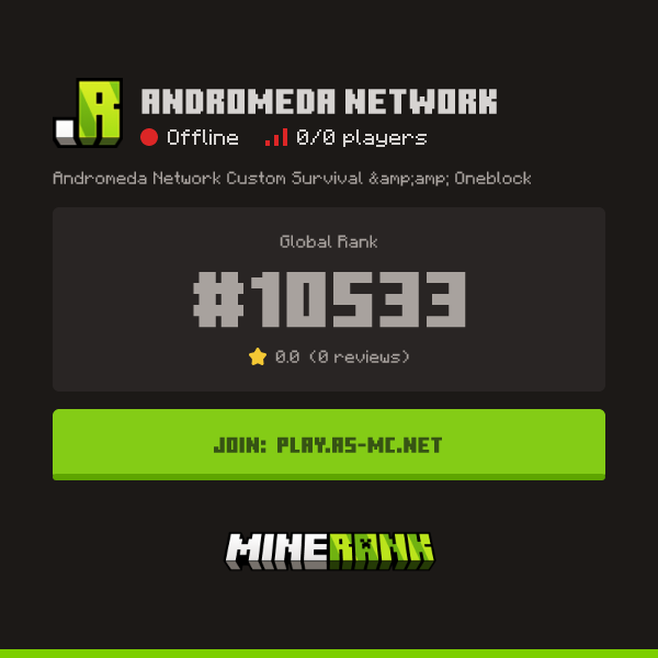 Andromeda Network Server IP, Reviews and Vote Link - Minerank