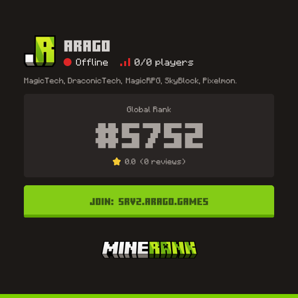 ARAGO Server IP, Reviews and Vote Link - Minerank