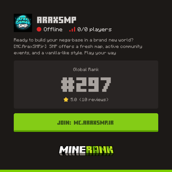 AraxSMP Server IP, Reviews and Vote Link - Minerank