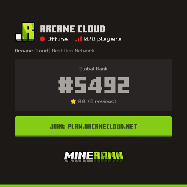 Arcane Cloud Server IP, Reviews and Vote Link - Minerank