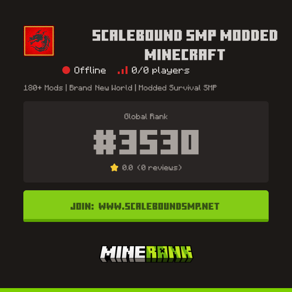ScaleBound SMP Modded Minecraft Server IP, Reviews and Vote Link - Minerank