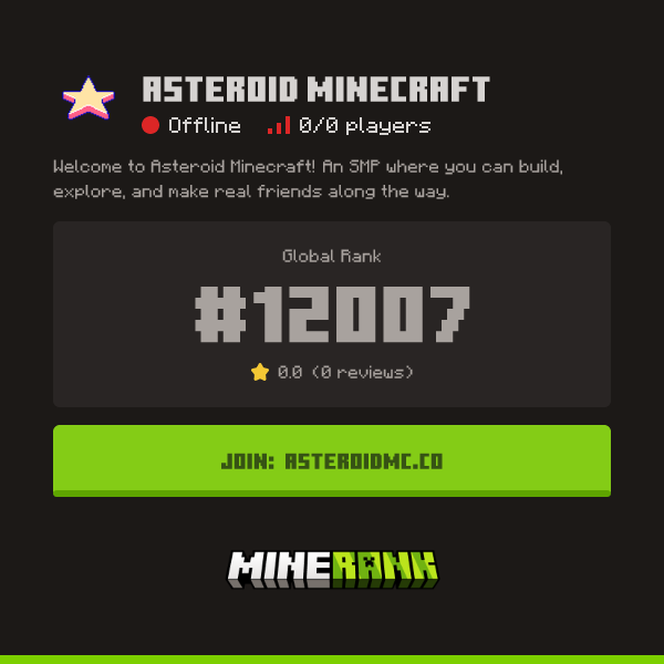 Asteroid Minecraft Public Statistics - Minerank