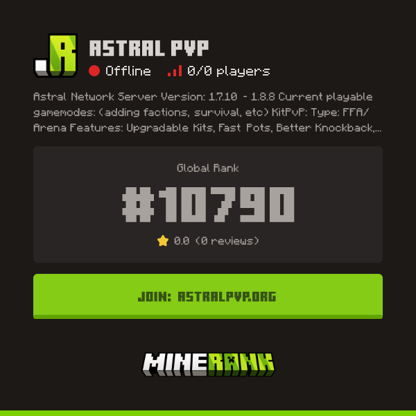 Astral PvP Server IP, Reviews and Vote Link - Minerank