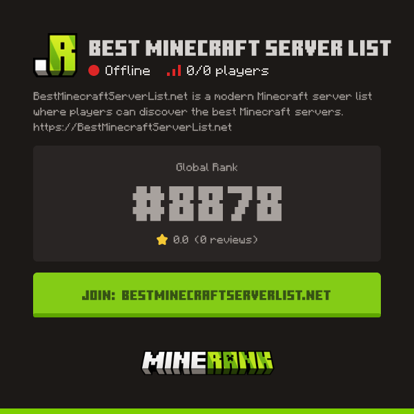 Best Minecraft Server List Server IP, Reviews and Vote Link - Minerank