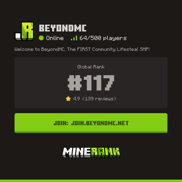 Send Your Vote & Review for BeyondMC - Minerank