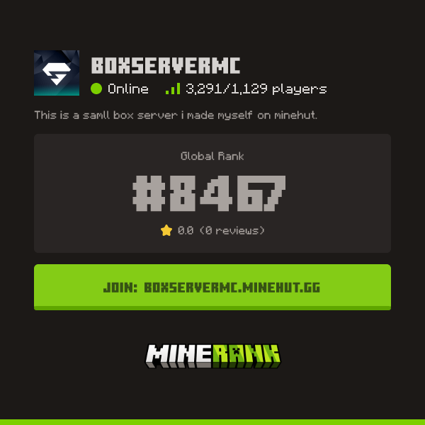 BoxServerMC Server IP, Reviews and Vote Link - Minerank
