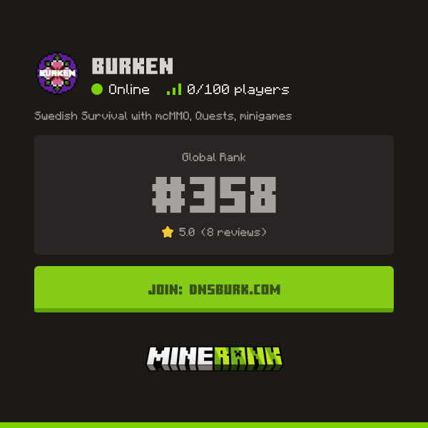 Burken Server IP, Reviews and Vote Link - Minerank