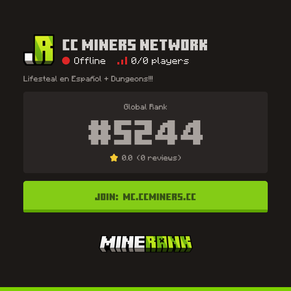 CC Miners Network Server IP, Reviews and Vote Link - Minerank