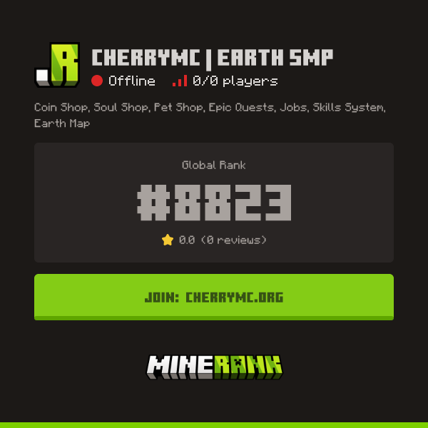 CherryMC | Earth SMP Server IP, Reviews and Vote Link - Minerank