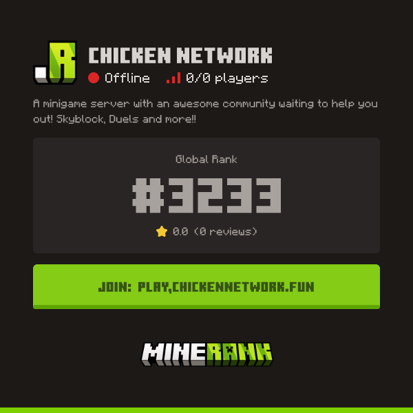 Chicken Network Server IP, Reviews and Vote Link - Minerank