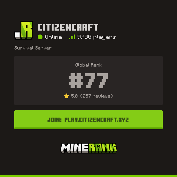 Send Your Vote & Review for CitizenCraft - Minerank