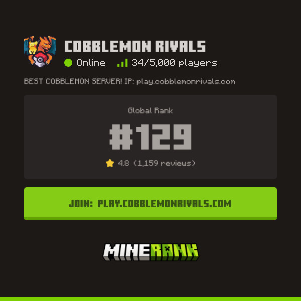 Cobblemon Rivals Server IP, Reviews and Vote Link - Minerank