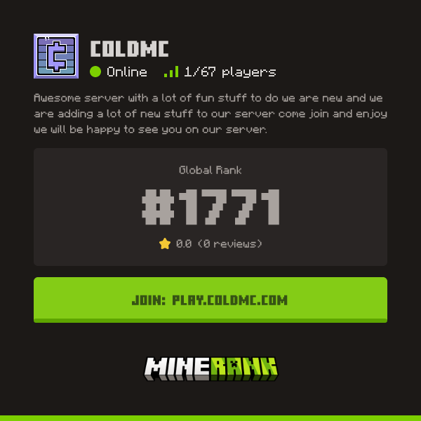 ColdMC Server IP, Reviews and Vote Link - Minerank