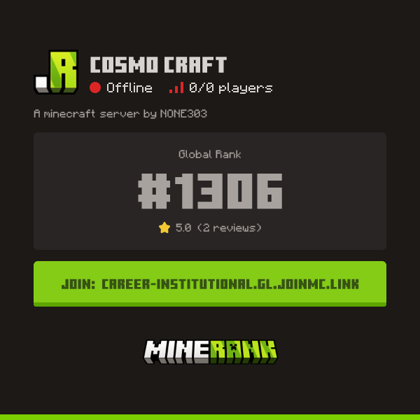 Cosmo Craft Server IP, Reviews and Vote Link - Minerank