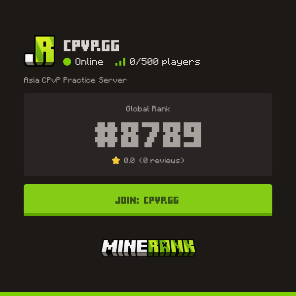 CPVP.GG Server IP, Reviews and Vote Link - Minerank