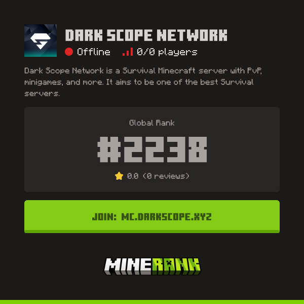 Dark Scope Network Server IP, Reviews and Vote Link - Minerank