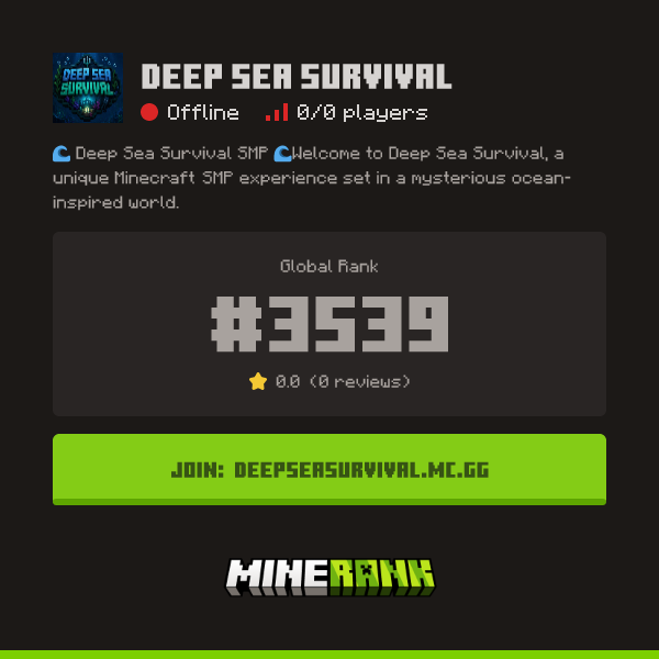 Deep Sea Survival Server IP, Reviews and Vote Link - Minerank
