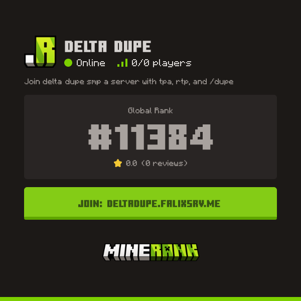 Delta Dupe Server IP, Reviews and Vote Link - Minerank