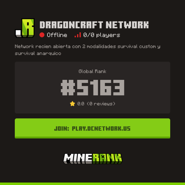 DragonCraft Network Server IP, Reviews and Vote Link - Minerank
