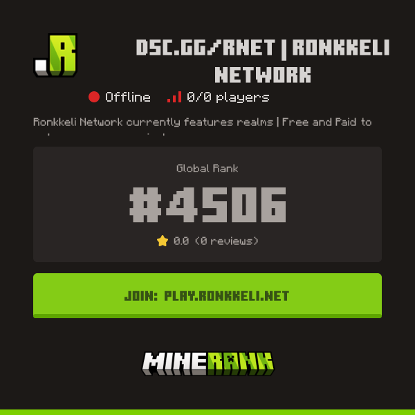 dsc.gg/rnet | Ronkkeli Network Server IP, Reviews and Vote Link - Minerank