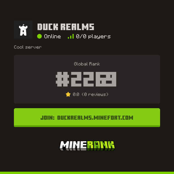Duck Realms Server IP, Reviews and Vote Link - Minerank