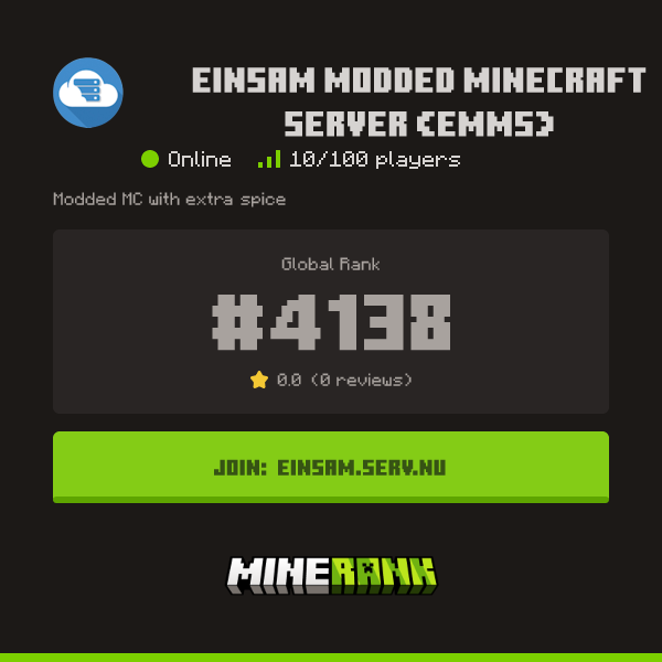 Einsam Modded Minecraft Server (EMMS) Server IP, Reviews and Vote Link ...