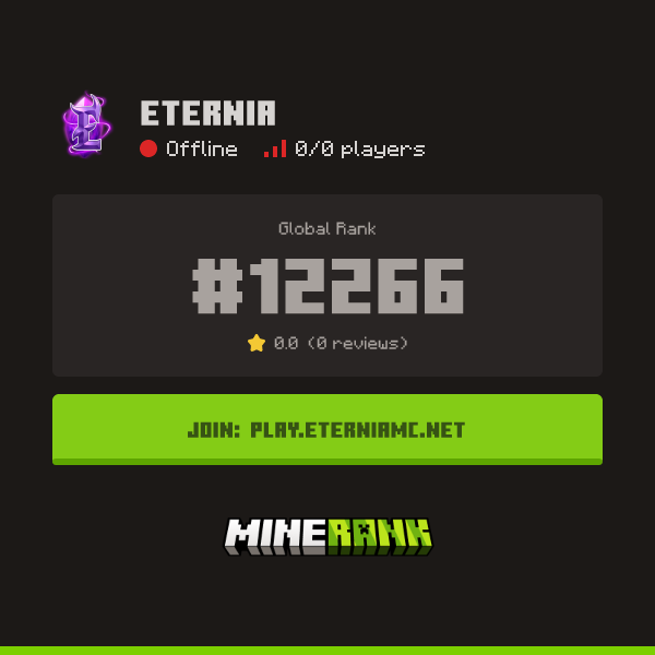 Eternia Server IP, Reviews and Vote Link - Minerank