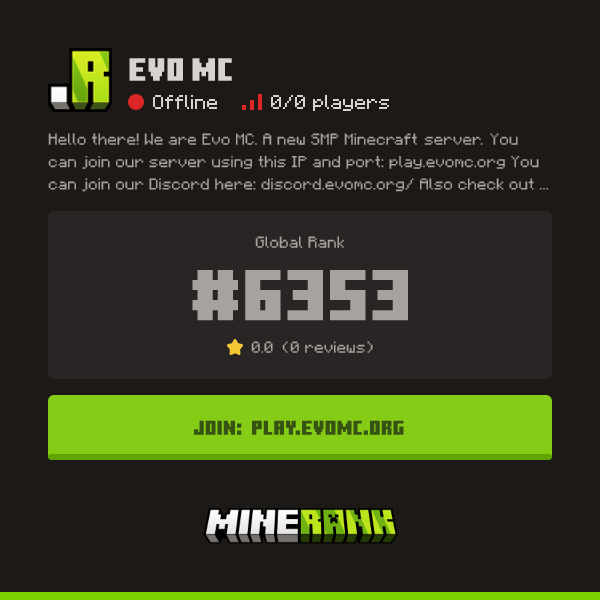 Evo MC Server IP, Reviews and Vote Link - Minerank
