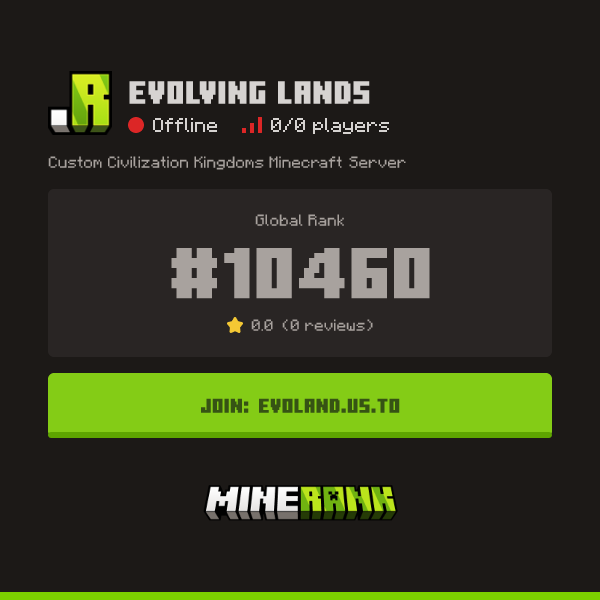 Evolving Lands Server IP, Reviews and Vote Link - Minerank