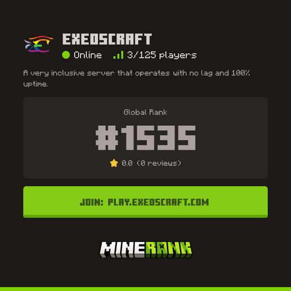 ExeosCraft Server IP, Reviews and Vote Link - Minerank