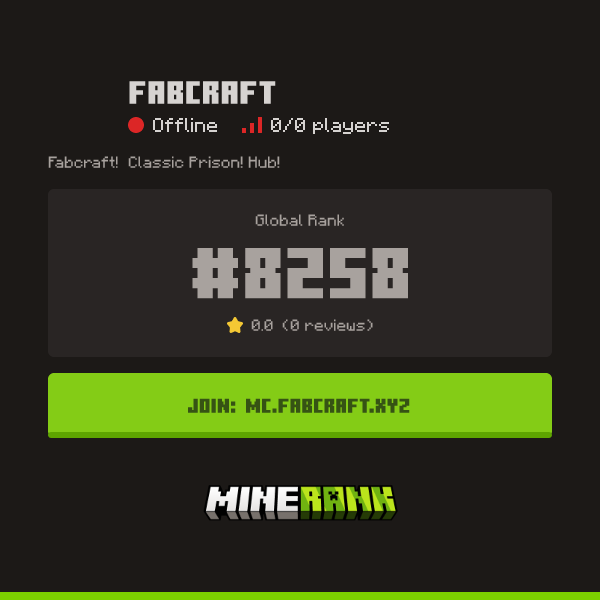 Fabcraft Server IP, Reviews and Vote Link - Minerank