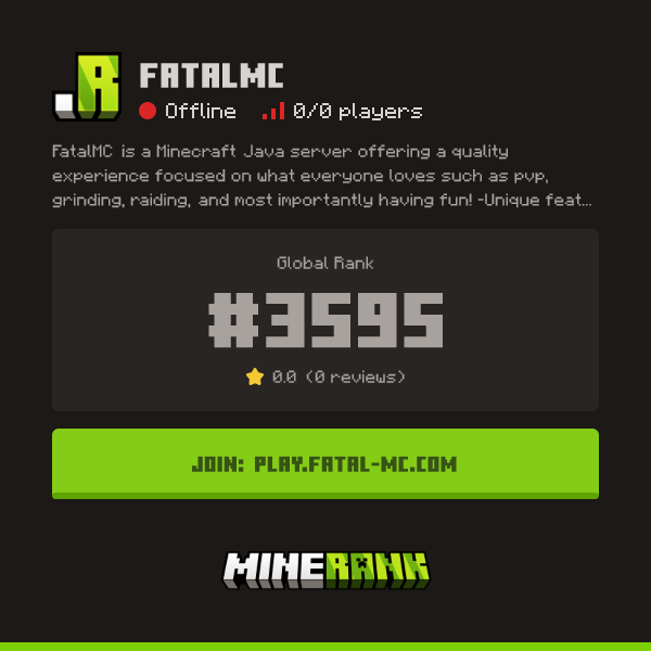 FatalMC Server IP, Reviews and Vote Link - Minerank