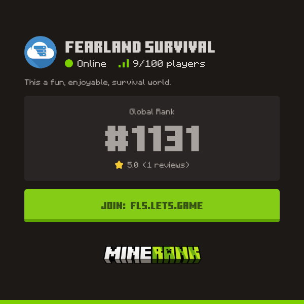 FearLand Survival Minecraft Server Reviews - Minerank