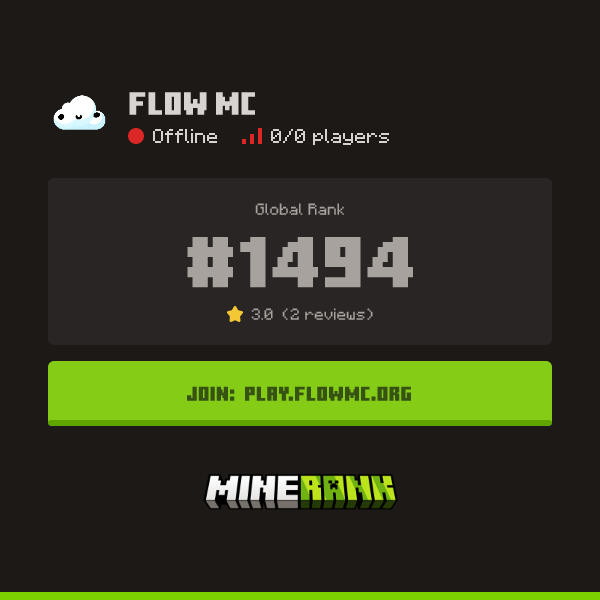 Flow MC Server IP, Reviews and Vote Link - Minerank