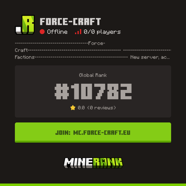 Force-Craft Server IP, Reviews and Vote Link - Minerank