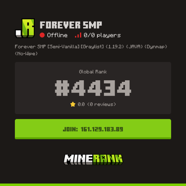 Forever SMP Server IP, Reviews and Vote Link - Minerank