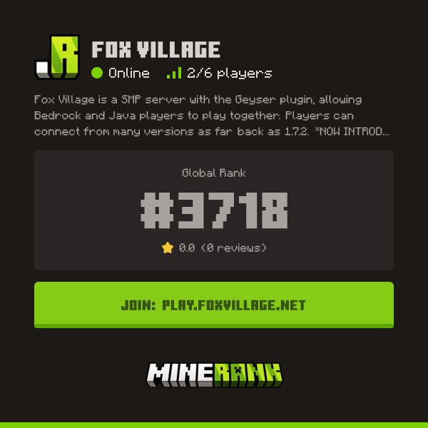 Fox Village Server IP, Reviews and Vote Link - Minerank